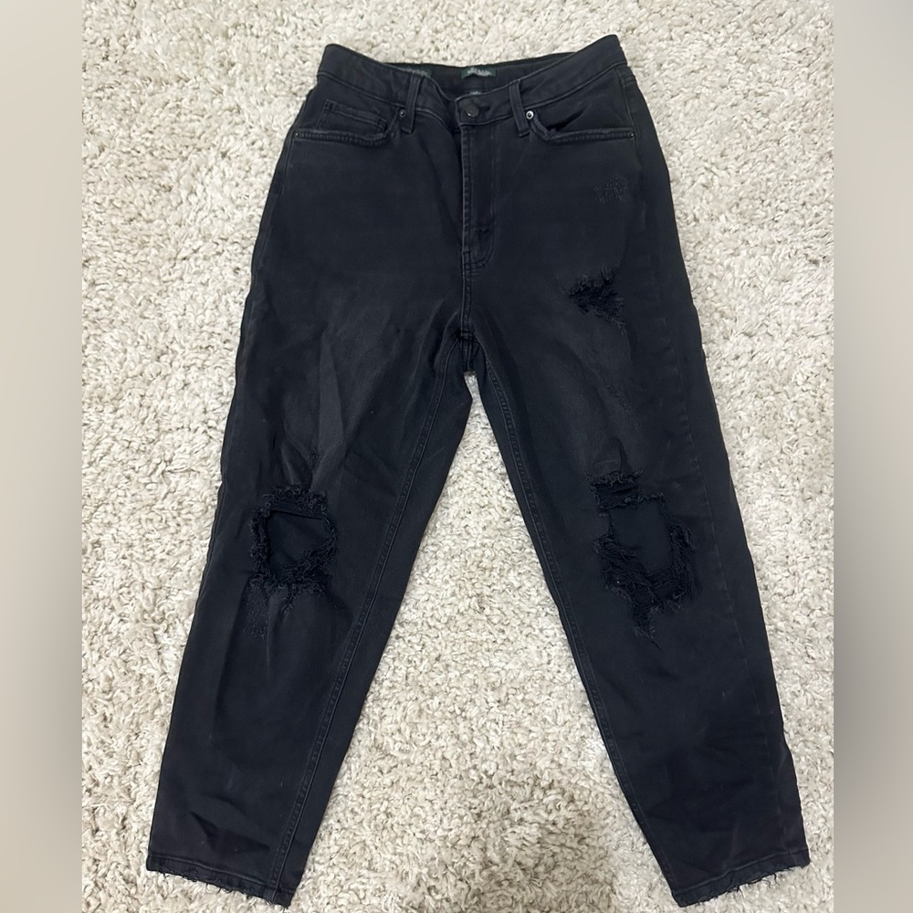 Women's Black Distressed Jeans